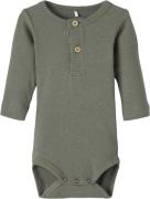 Name It Nbmkab LS Body Noos Str 50 - Dusty Olive/melange Langærmede Bo...