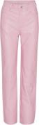 REMAIN Leather Straight Pants Kvinde Orchid Pink Bukser Med Lige Ben S...