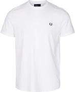 Fred Perry Ringer Tshirt Mand Hvid Kortærmede T-shirts Str L - Bomuld ...