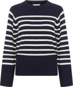 My Essential Wardrobe Zekemw Knit Pullover Kvinde Navy W. Off White St...