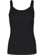 Filippa K Fine Rib Singlet Kvinde Black Tanktoppe Slim Fit Str L - hos...