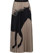 MUNTHE Taulla Pleated Skirt Kvinde Beige Maxi Nederdele Str 40 - Polye...