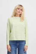 ICHI Ihmira LS2 Kvinde Green Tea Stripe Langærmede T-shirts Str L - ho...