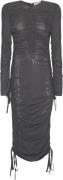 Cannari Concept Ls Dress W. Ruffles Kvinde Asphalt Midi Kjoler Str 40 ...