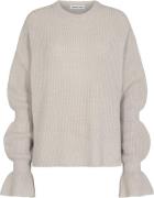 Designers Remix Carmen Drape Knit Kvinde Grå Sweaters Str l - hos Maga...