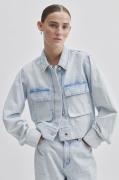 Second Female Fira Jacket Kvinde Light Blue Denim Overgangsjakker Str ...