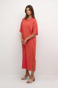 Kaffe Kaedna 1/2 Sleeve Dress Kvinde Cayenne Maxi Kjoler Str L - hos M...