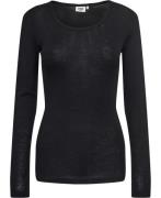 Magasin Celia 3 100% RWS Merino Wool Kvinde Black Langærmede Tshirts S...