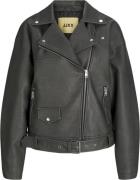 JJXX Jxfrida Washed PU Biker JKT OTW LN Kvinde Black/rub Off Læderjakk...