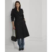 Lauren Ralph Lauren Cotton Blendbl DB W Ns44 Kvinde Sort Trenchcoats S...