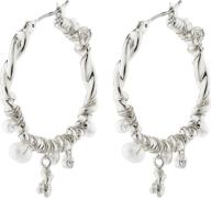 Pilgrim ANA Pearl & Crystal Hoops Silverplated one size - Creoler hos ...