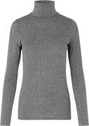 Second Female Matima Merino Blend Tneck Tee Kvinde Grey Melange Rullek...