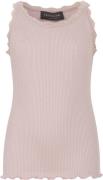 Rosemunde Silk top Regular w/ Lace Str 4 år Piger - Lyserød Toppe hos ...