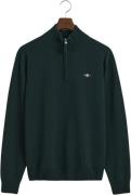 Gant Superfine Lambswool Half ZIP Mand Tartan Green Turtlenecks Str L ...