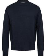 Manifattura Knitwear Mand Blå Sweaters Str L - Merino Uld hos Magasin