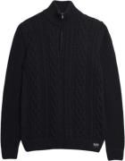 Superdry Jacob Cable Knit Half ZIP Mand 98t Turtlenecks Str L - hos Ma...