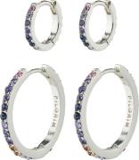 Pilgrim Reign Recycled Hoops, 2in-one set, Silver-plated one size - Cr...