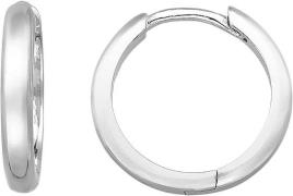 Lush Lush Jewelry Simple Round Creoler 13mm Sølv ONE SIZE - Creoler ho...