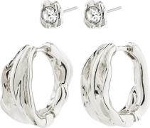 Pilgrim Feel Recycled Earrings 2in-1 set Silver-plated one size - Øres...