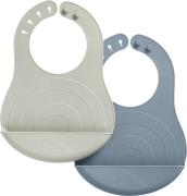 Cam Cam Copenhagen Silicone Bibs Rainbow, Midnight Mix, 2pack one size...