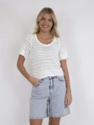 Neo Noir Meiko Knit Blouse Kvinde Off White Kortærmet Strik Str 40 - h...