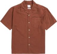 Norse Projects Carsten Cotton Tencel Shirt Mand Red Ochre Kortærmede S...