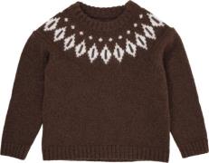 Copenhagen Colors Wool Iceland Blouse Str 104 - Dk Brown/cream C Strik...