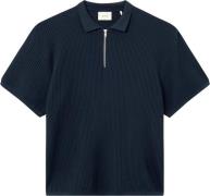 Forét Moment Half ZIP Knit Mand Navy Kortærmede Poloer Str L - hos Mag...