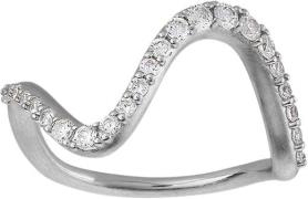 ByBiehl Wave Sparkle Ring Large Silver 56 - Ringe hos Magasin