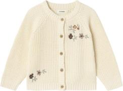 Lil' Atelier Nmfemlen EMB LS Knit Card LIL Str 92 - Birch Cardigans ho...