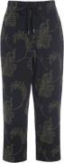 Bitte Kai Rand Embroidered Leaf Kvinde Black/deep Forest Leaf Capri Bu...