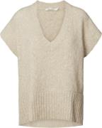 Rabens Saloner Freckled Knit Tunic Vest Minte Kvinde Beige Kortærmet S...