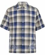 Woodbird Wbbanks Emboid Shirt Mand Blue Check Kortærmede Skjorter Str ...