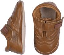 Melton Leather Shoe Velcro Brown Hjemmesko Str 24M - hos Magasin