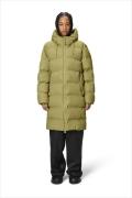 Rains Alta Longer Puffer Jacket W3t4 Kvinde Khaki Regnjakker Str L - h...