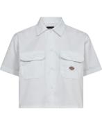 Dickies Work Shirt Cropped SS W White Kvinde White Kortærmede Skjorter...