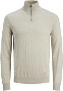 Jack & Jones Jjeemil Knit Half ZIP Noos Mand Oatmeal/melange Turtlenec...