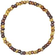 Nialaya Wristband With Amber Japanese Miyuki Beads L - Armbånd Stål ho...