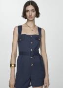 MANGO Short Jumpsuit With Buttons Kvinde Navy Buksedragter Str XXL - h...