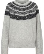 Magasin Cindi 2 Strik Sweater Alpakablend Kvinde Light Grey Melange Sw...