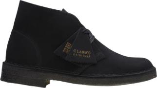 Clarks Originals Desert Boot. Black Sde, D, 4 Kvinde Black Suede Snøre...