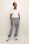 Kaffe Kamarilla Pants Kvinde Blue/white Stripe Cargo Bukser Relaxed Fi...