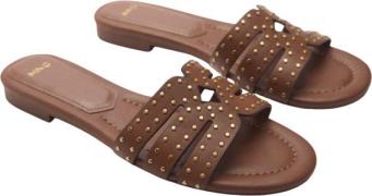 MANGO Sandals .- Torin Kvinde Medium Brown Flade Sandaler Str 40 - hos...