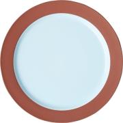 Studio About Plate, Large, 2 PCS, Clay Terracotta, Glaze Light Blue, 2...