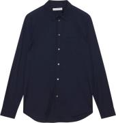 Wood Wood Wwtimothy Paper Poplin Shirt Mand Dark Navy Langærmede Skjor...