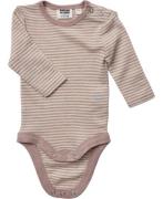 Magasin Woola 1 Body RWS Merino Wool Str 98 Merino Rose Stripe Langærm...