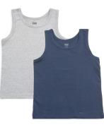 Magasin Boys Tanktops 2pack Str 4 Grey Mel. / Navy Undertrøjer Bomuld