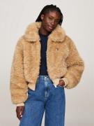 Tommy Hilfiger TJW Faux Shearling Jacket Kvinde Gentle Gold Overgangsj...