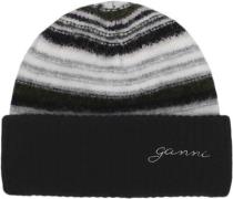 Ganni Striped Soft Wool Beanie ONE SIZE - Huer hos Magasin