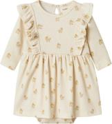 Lil' Atelier Nbflavo EMO LS Body Dress LIL Str 68 - Turtledove/duck Kj...